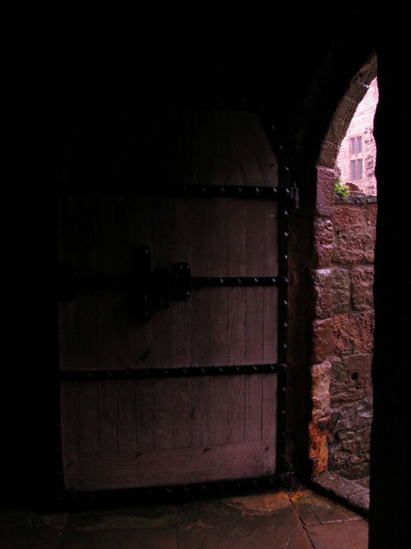 Raining outside, cold and dark inside at Caernarfon Castle, Wales