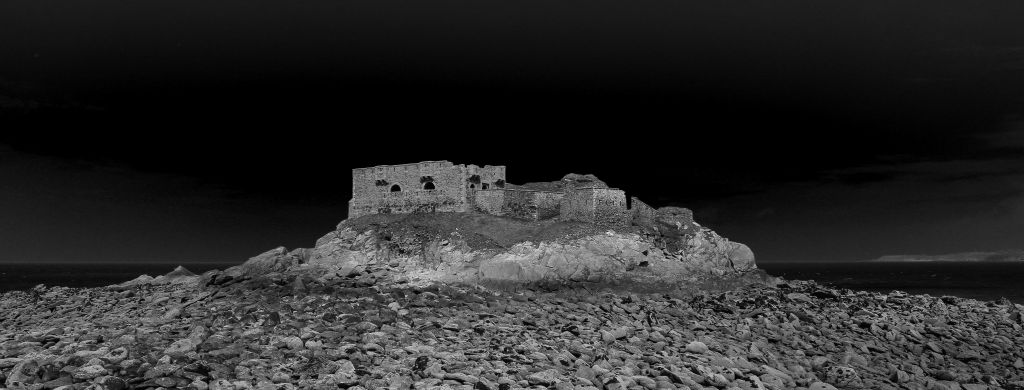 Fort accessible at low tide only, Brittany France