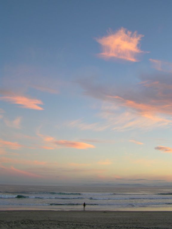 Quiet evening surf session at Roaring Beach Tasmania, Australia
